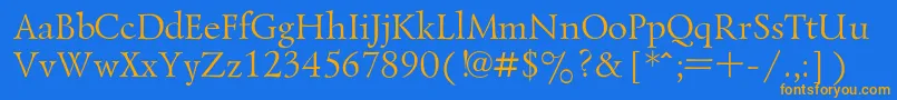 LazurskiRegular Font – Orange Fonts on Blue Background