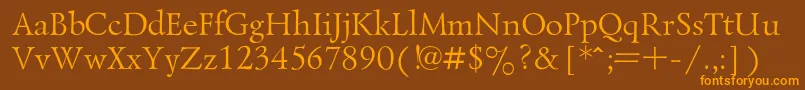 LazurskiRegular Font – Orange Fonts on Brown Background