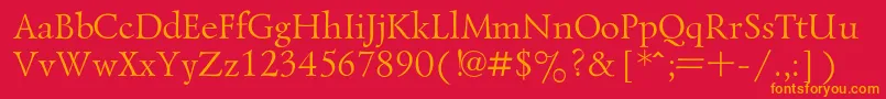 LazurskiRegular Font – Orange Fonts on Red Background