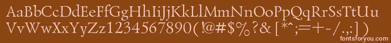 LazurskiRegular Font – Pink Fonts on Brown Background