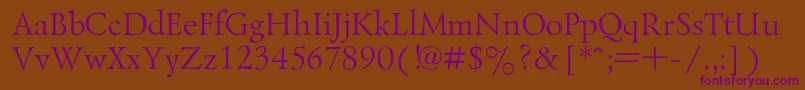 LazurskiRegular Font – Purple Fonts on Brown Background