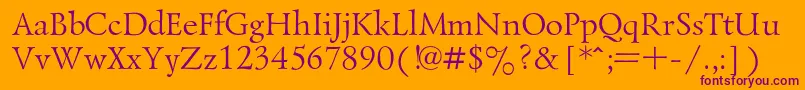 LazurskiRegular Font – Purple Fonts on Orange Background