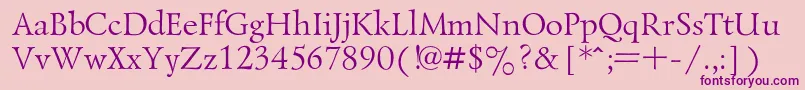 LazurskiRegular Font – Purple Fonts on Pink Background
