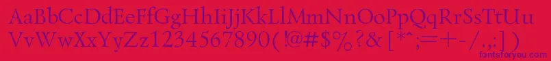 LazurskiRegular Font – Purple Fonts on Red Background