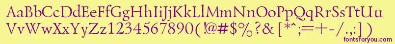 LazurskiRegular Font – Purple Fonts on Yellow Background