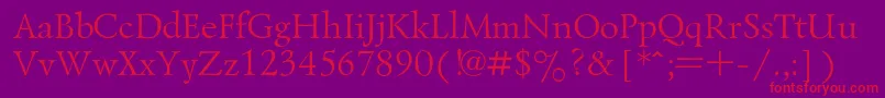 LazurskiRegular Font – Red Fonts on Purple Background