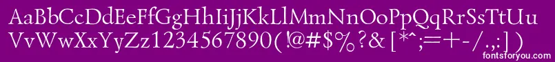 フォントLazurskiRegular – 紫の背景に白い文字
