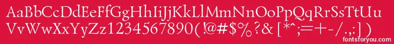 LazurskiRegular-Schriftart – Weiße Schriften auf rotem Hintergrund