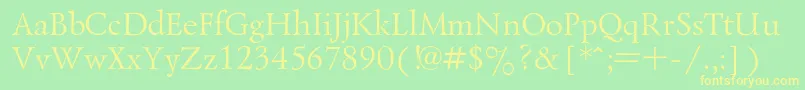 LazurskiRegular-Schriftart – Gelbe Schriften auf grünem Hintergrund