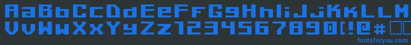 フォントKilotonV1.0 – 黒い背景に青い文字