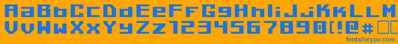 KilotonV1.0 Font – Blue Fonts on Orange Background