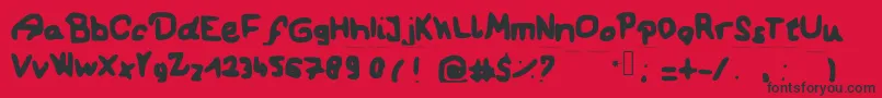 OurFirstKiss Font – Black Fonts on Red Background