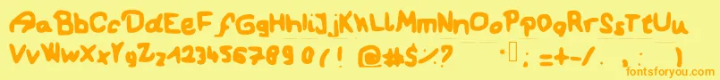 fuente OurFirstKiss – Fuentes Naranjas Sobre Fondo Amarillo