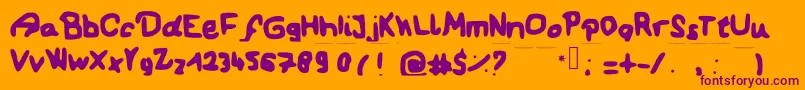 OurFirstKiss Font – Purple Fonts on Orange Background