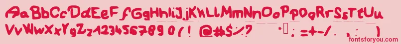 OurFirstKiss Font – Red Fonts on Pink Background