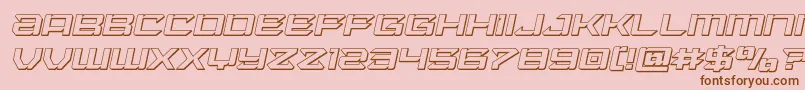 Fonte Laserwolf3Dital – fontes marrons em um fundo rosa