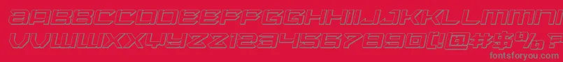 Laserwolf3Dital Font – Gray Fonts on Red Background