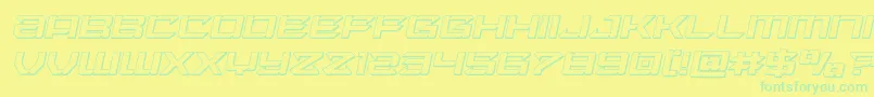 Laserwolf3Dital Font – Green Fonts on Yellow Background