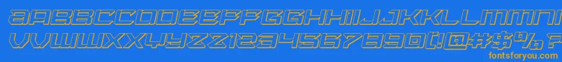 Laserwolf3Dital Font – Orange Fonts on Blue Background