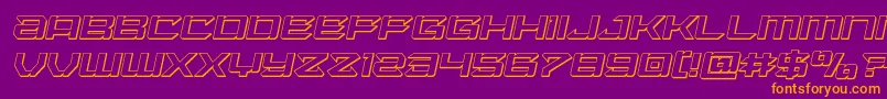 Weitere Informationen zur Laserwolf3Dital-Schriftart Laserwolf3Dital-Schriftart – Orangefarbene Schriften auf violettem Hintergrund