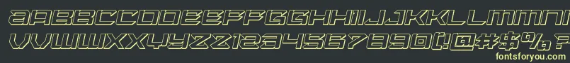Laserwolf3Dital-fontti – keltaiset fontit mustalla taustalla