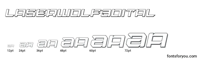 Größen der Schriftart Laserwolf3Dital