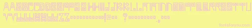 Ambages Font – Pink Fonts on Yellow Background