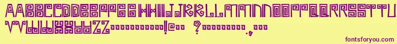 Ambages Font – Purple Fonts on Yellow Background