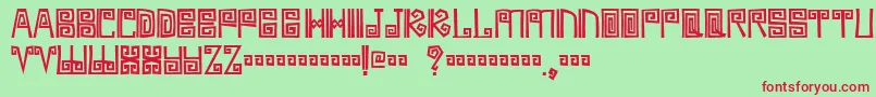 Ambages Font – Red Fonts on Green Background