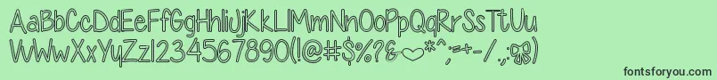 DiamondGirlHollow-fontti – mustat fontit vihreällä taustalla