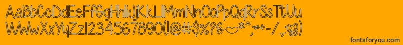 DiamondGirlHollow-Schriftart – Schwarze Schriften auf orangefarbenem Hintergrund