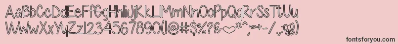 フォントDiamondGirlHollow – ピンクの背景に黒い文字