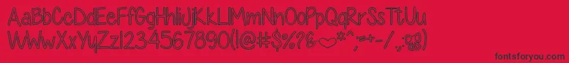 DiamondGirlHollow Font – Black Fonts on Red Background