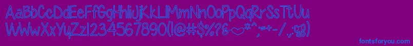 DiamondGirlHollow Font – Blue Fonts on Purple Background