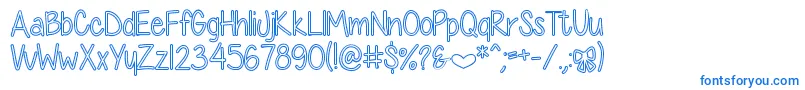 DiamondGirlHollow Font – Blue Fonts on White Background