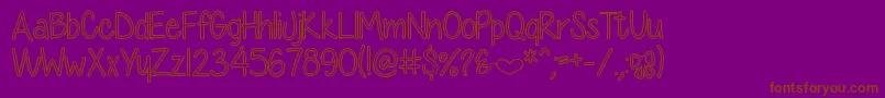 DiamondGirlHollow Font – Brown Fonts on Purple Background