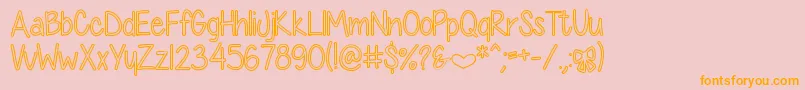 DiamondGirlHollow Font – Orange Fonts on Pink Background