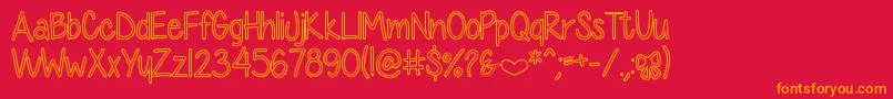 DiamondGirlHollow Font – Orange Fonts on Red Background
