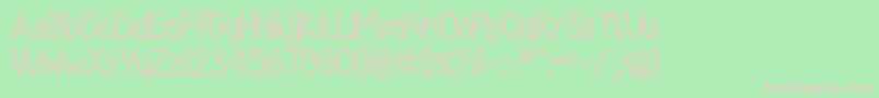 Czcionka DiamondGirlHollow – różowe czcionki na zielonym tle