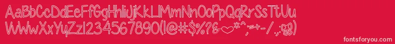 DiamondGirlHollow-fontti – vaaleanpunaiset fontit punaisella taustalla