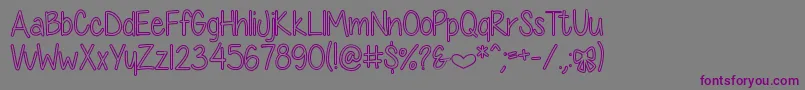 DiamondGirlHollow Font – Purple Fonts on Gray Background