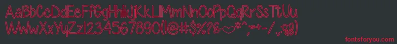 DiamondGirlHollow Font – Red Fonts on Black Background
