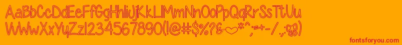 DiamondGirlHollow Font – Red Fonts on Orange Background