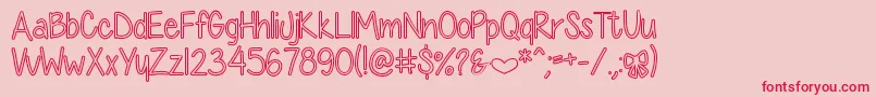 DiamondGirlHollow Font – Red Fonts on Pink Background