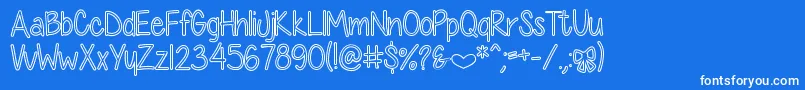DiamondGirlHollow Font – White Fonts on Blue Background