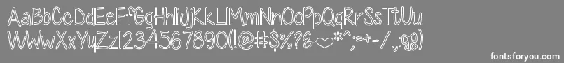 フォントDiamondGirlHollow – 灰色の背景に白い文字