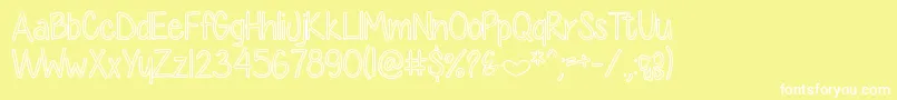 DiamondGirlHollow Font – White Fonts on Yellow Background