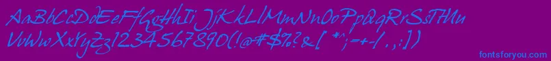 JuergenItalic Font – Blue Fonts on Purple Background