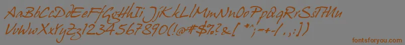JuergenItalic-Schriftart – Braune Schriften auf grauem Hintergrund