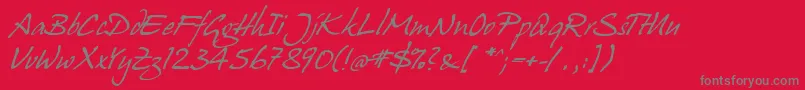 JuergenItalic Font – Gray Fonts on Red Background